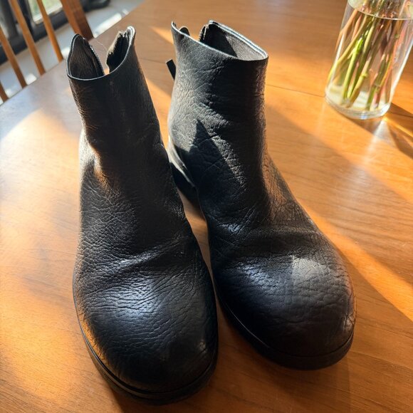 MARSÉLL ARCHIVED PEBBLE LEATHER ZUCCA MENS ANKLE BOOTS